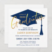 Moderne Simple Graduation Party QR code Invitation (Devant / Derrière)