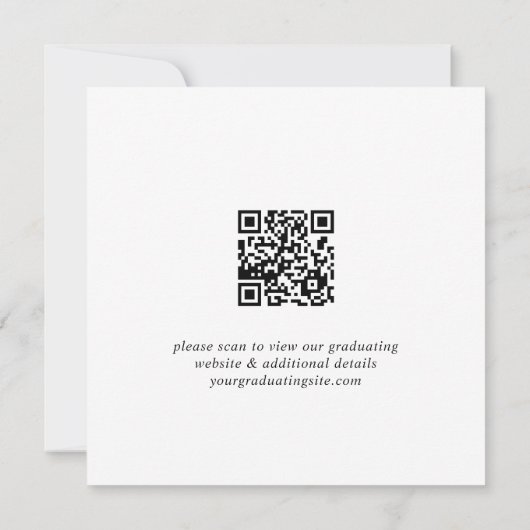 Moderne Simple Graduation Party QR code Invitation (Dos)