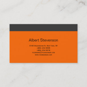 Moderne simple Grey Orange Consultant Carte de vis