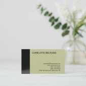 Moderne Simple Gris Beige Carte de visite minimali (Debout devant)