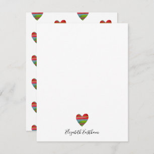 Moderne Simple Heart Script Note Card Notitiekaartje