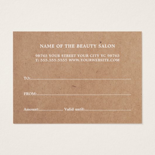 Moderne Simple Imprimé Kraft Beauté (Dos)