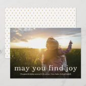 Moderne Simple Joie // Holiday Carte photo complet (Devant / Derrière)