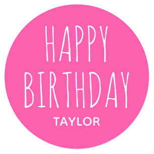 Moderne Simple Joyeux Anniversaire Autocollant Ros