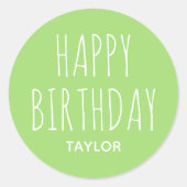 Moderne Simple Joyeux Anniversaire Autocollant Ver (Devant)