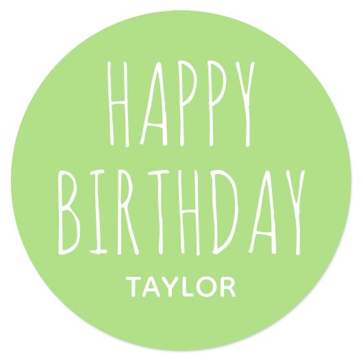 Moderne Simple Joyeux Anniversaire Autocollant Ver