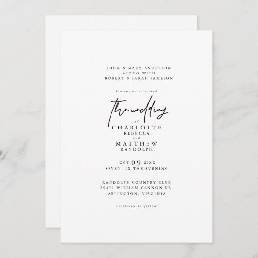 Moderne Simple Les Deux Définit La Faire-part de m (Devant / Derrière)