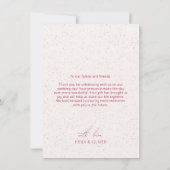 Moderne Simple Magenta Photo Weddenschap Hartelijk Bedankkaart (Achterkant)