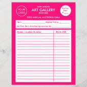 Moderne Simple Magenta voegt Logo toe | Veilingbod (Voorkant)