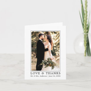 Moderne Simple Mariage Amour et Merci Note