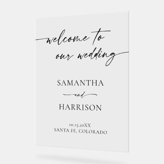 Moderne Simple Mariage Élégante Calligraphie Bienv (Angle)