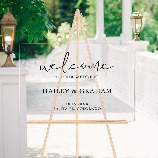 Moderne Simple Mariage Élégante Calligraphie Bienv