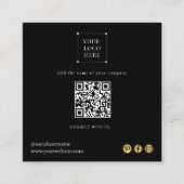 Moderne simple médias sociaux qr code Carte de vis (Devant)