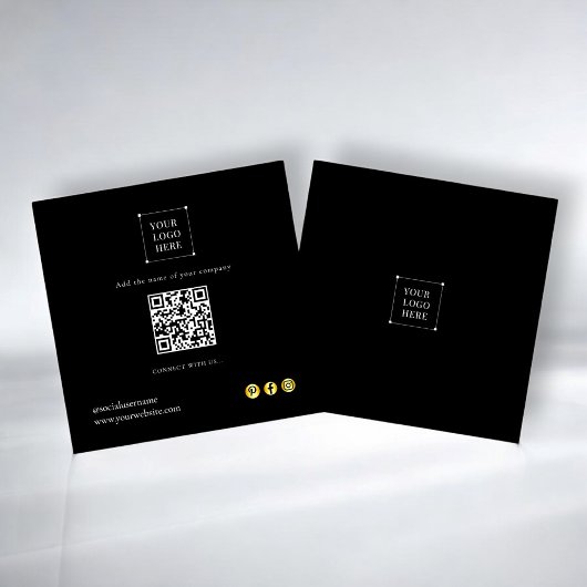Moderne simple médias sociaux qr code Carte de vis