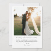 Moderne simple Merci photo Mariage (Dos)
