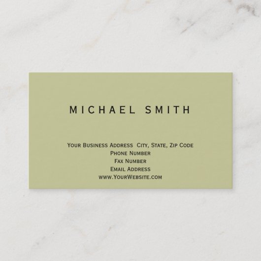 Moderne Simple Minimal Carte de visite couleur bei (Devant)