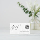 Moderne Simple Minimalist QR Code Wedding RSVP Informatiekaartje (Staand voorkant)