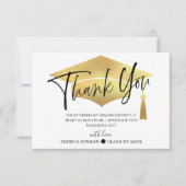 Moderne Simple minimaliste Golden Graduation Merci (Devant)