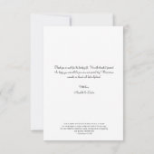 Moderne simple minimaliste photo mariage merci (Dos)