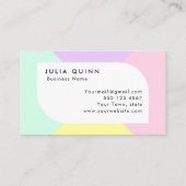 Moderne Simple Pastel couleurs Carte de visite (Dos)
