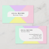 Moderne Simple Pastel couleurs Carte de visite (Devant / Derrière)