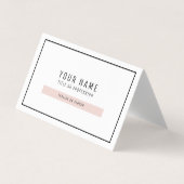 Moderne simple Pastel rose & noir Cartes de visite (Devant)