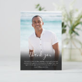 Moderne Simple Photo Funeral Elegant Script Bedankkaart (Staand voorkant)