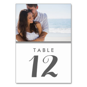 Moderne Simple Photo Wedding Table Cards Kaart