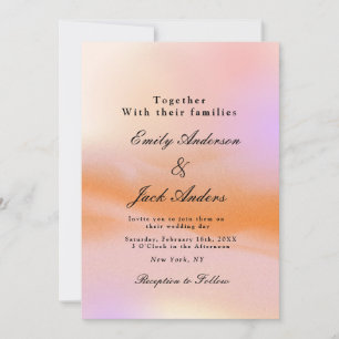 Moderne simple rose orange Faire-part de mariage r