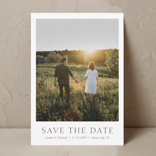 Moderne Simple Save the Date Photo Card QR-code