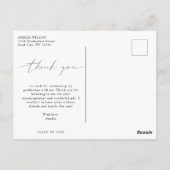 Moderne Simple Script Afstuderen Foto bedankt Briefkaart (Achterkant)