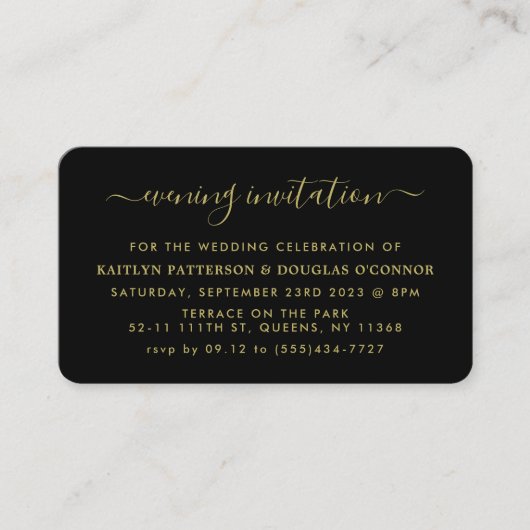 Moderne Simple Script Evening Event Ticket nodigt (Voorkant)