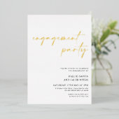 Moderne Simple Script Folie Engagement Party Uitnodiging (Staand Voorkant)