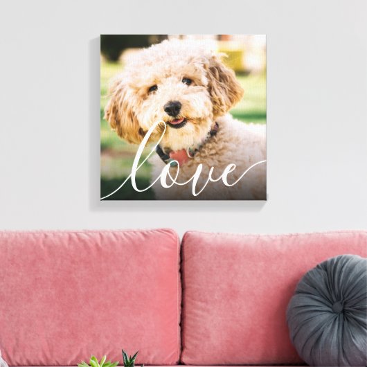 Moderne Simple Script Love Pet Photo Memorial Canvas Afdruk (Insitu (Woonkamer))