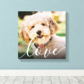 Moderne Simple Script Love Pet Photo Memorial Canvas Afdruk (Insitu (Houten vloer))