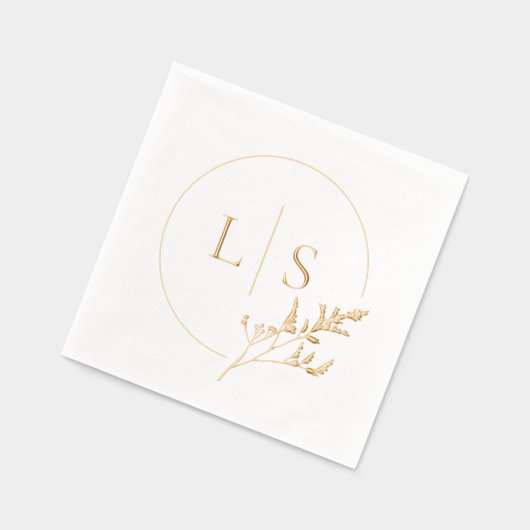 Moderne Simple Serif Monogramme Mariage de verdure (Gauche)