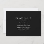 Moderne Simple Type Graduation Budget Faire-part (Dos)