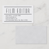 Moderne Simple White Film Editor Visitekaartje (Voorkant / Achterkant)