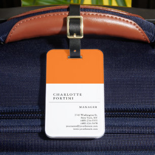 Moderne Simple White Yellow Oranje Color Minimalis Bagagelabel