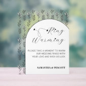 Moderne Simplistische Ringen Warming Bruiloft Acryl Bord (Neutraal)