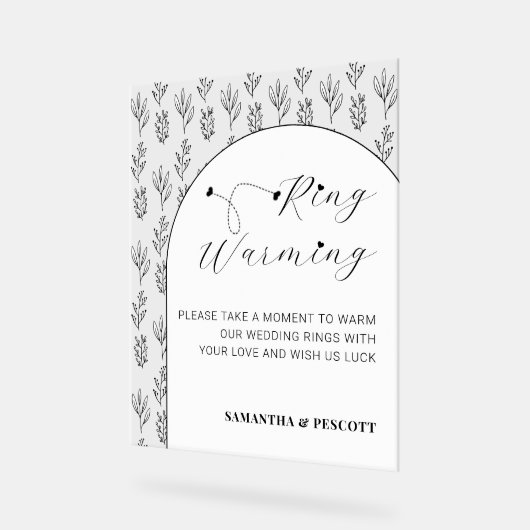 Moderne Simplistische Ringen Warming Bruiloft Acryl Bord (Hoek)