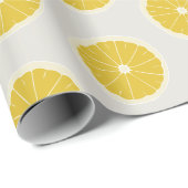 Moderne Sinaasappels Pattern Yellow Grey Cadeaupapier (Rol Hoek)