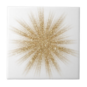 Moderne Single Gold Starburst Tegeltje