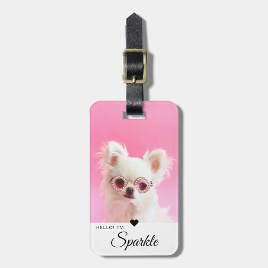 Moderne Single Photo QR-code Bagagelabel (Voorkant verticaal)