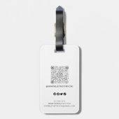 Moderne Single Photo QR-code Bagagelabel (Achterkant verticaal)