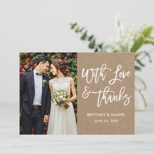 Moderne Sint-Penseel-Manuscript Love and Bedankt W (Staand voorkant)