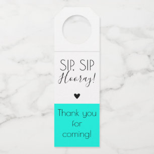 Moderne Sip Sip Hoeraa Open de bovenste tags Elega Flessenhanger