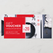 Moderne sjabloon cadeaubon voor zwarte restaurants (Voorkant / Achterkant)