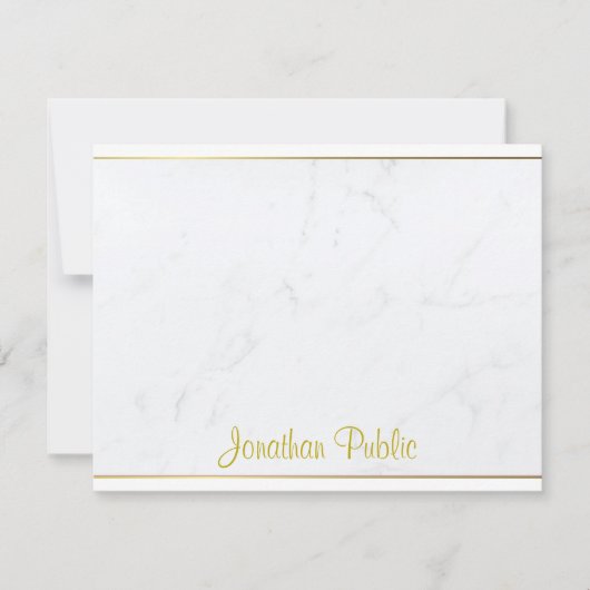 Moderne Sjabloon Elegant Gouden Hand Script Tekst  (Voorkant)