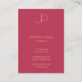 Moderne Sjabloon elegant monogram verticaal Visitekaartje (Achterkant)